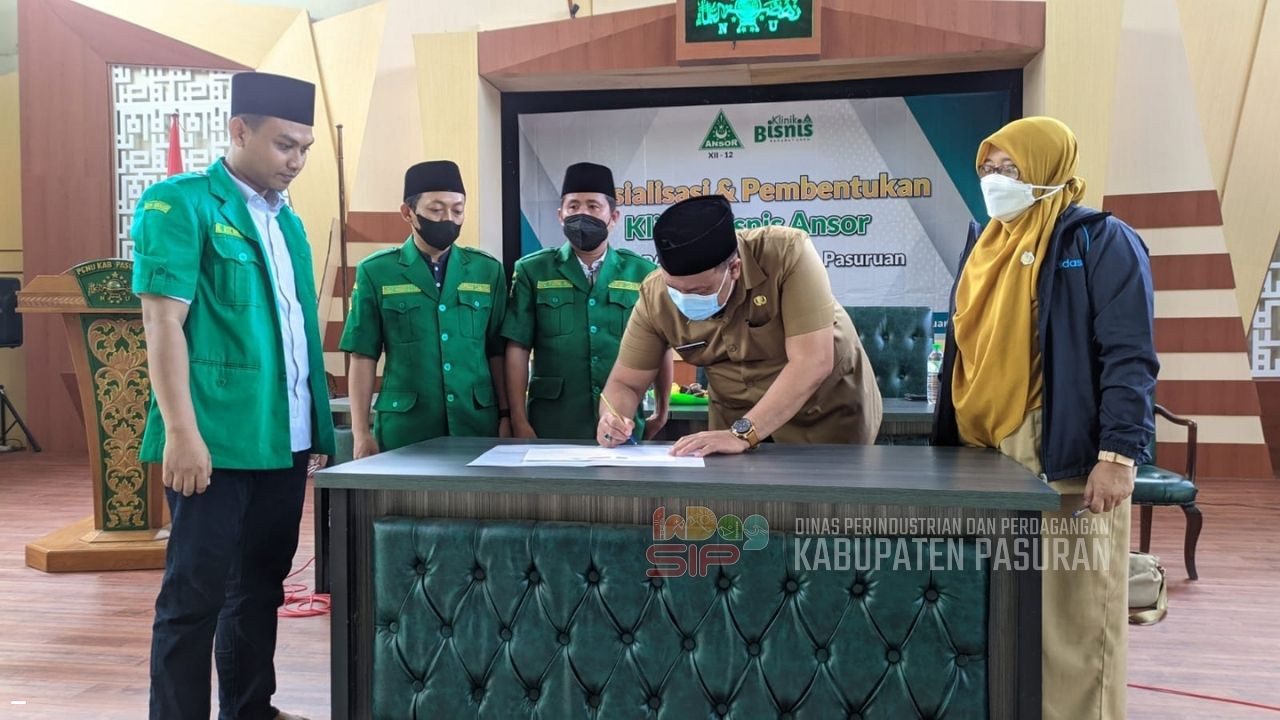 Disperindag kabupaten Pasuruan gandeng GP Ansor untuk Sinergitas Klinik Bisnis Nahdliyyin Milenial